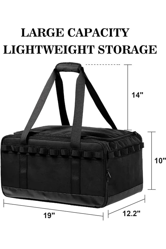 35L Camping Bag,Tactical Duffle Bag with Waterproof Bottom,Shoe Bag for Travel/Outdoor with 3 Adjustable Dividers,Picnic Camping Organizer,Multi-functional Duffel Bag for Camping/Sports/GYM