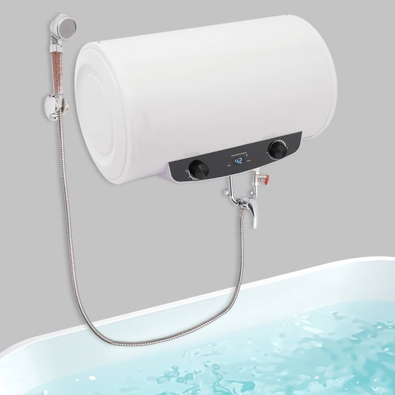 35L Electric Instant Hot Water Heater Tank, 1500W Horizontal Wall Mounted with Safety Protection & Temperature Control 30-75C