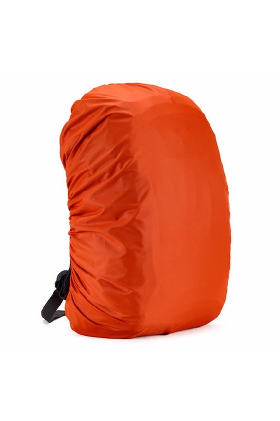 35L Outdoor Backpack Rain Cover with Elastic Edge, Waterproof Dustproof Rucksack Protector for Hiking Camping, Travel Bag Shield (Orange)