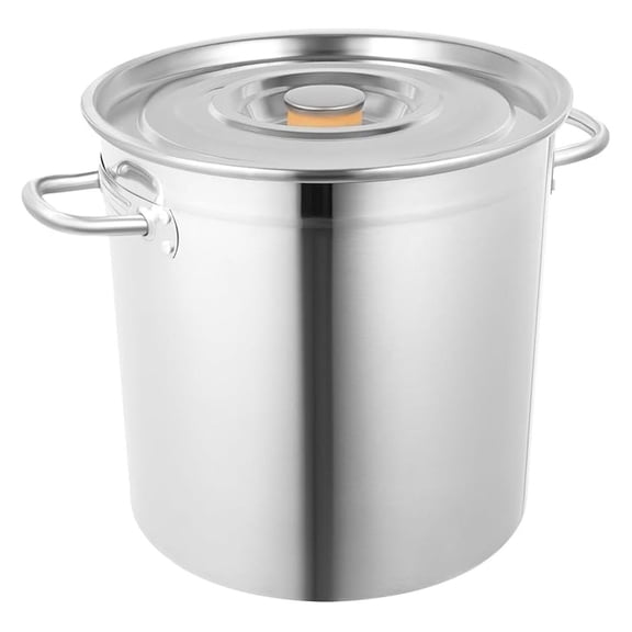 35L Stainless Steel Stockpot - 30Qt Large Soup Pot with Lid & Handles - Heavy Duty Canning Pot for Kitchen, Restaurant, Hotels & Food Storage