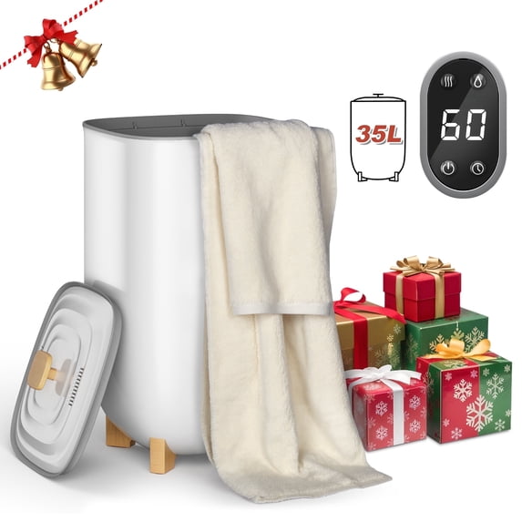 Nepsam Large Towel Warmer Bucket with Flip Lid, One-Touch LED Display, and Child Safety Lock, Fast Heating Towel Heater for Bathroom, Spa, and Home Use