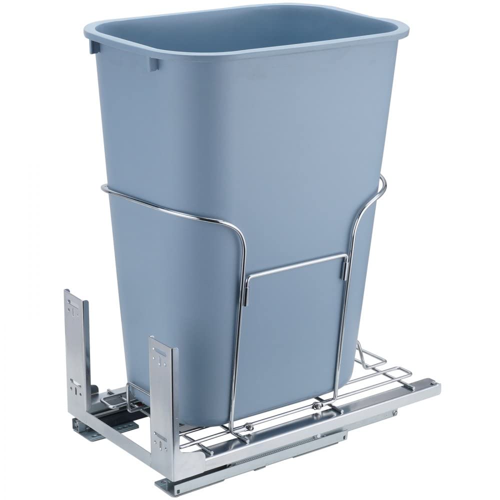 35L Undermount PullOut Trash Can with Slide, Handle, and Door Mounting