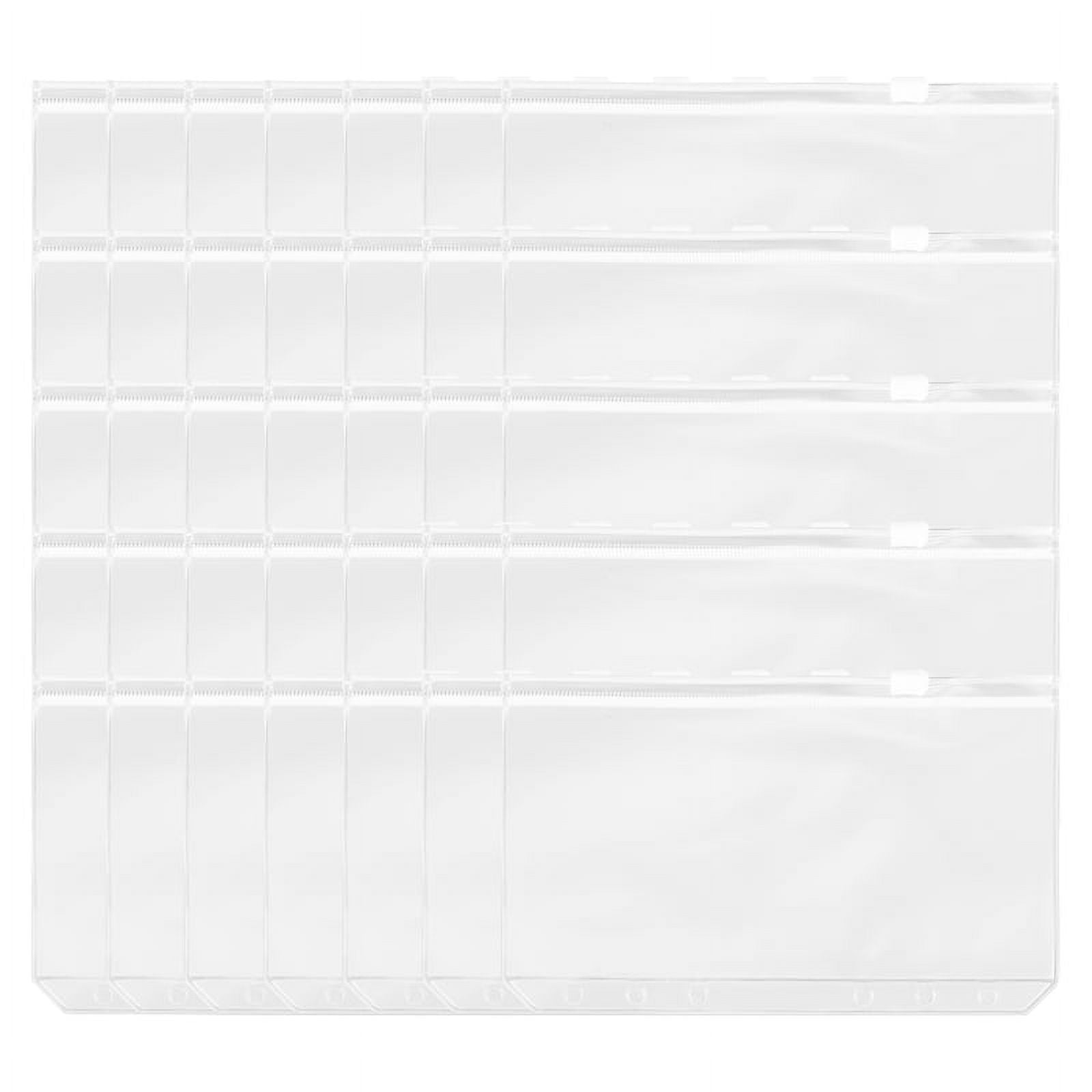Tergayee A5 Size Binder Pockets,Clear Zipper Folders Loose Leaf Bags For 6-Ring Budget Binder,Waterproof PVC Document Pouch Organizers
