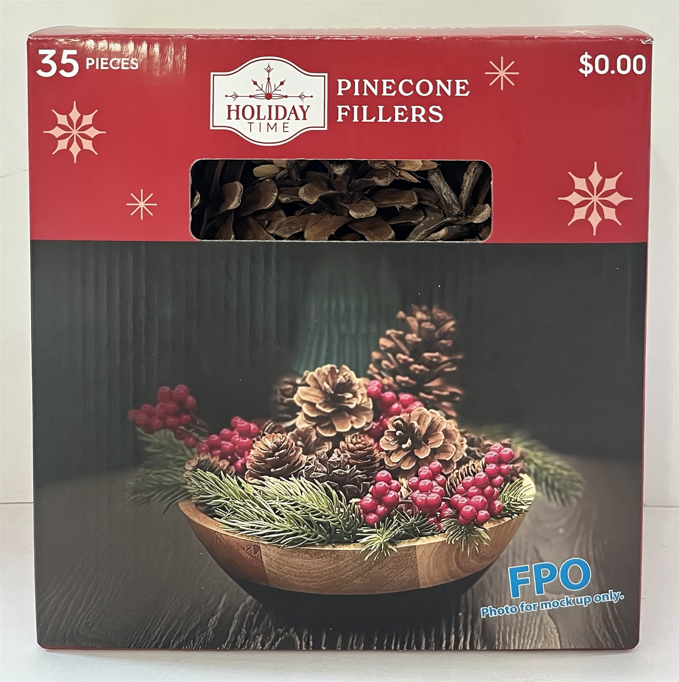 Pinecone Filler Christmas Decoration, Brown, 35 Count, by Holiday Time