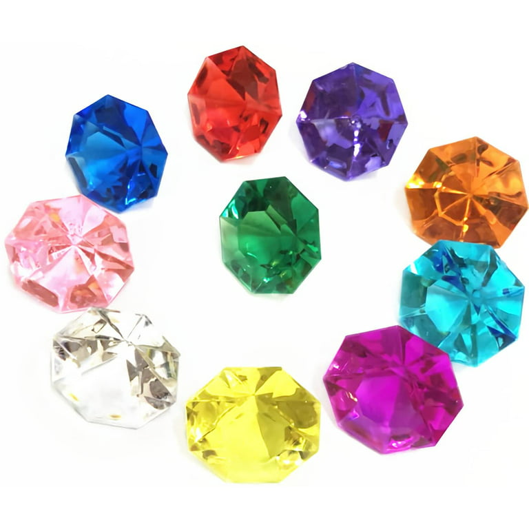 35PCS Acrylic Diamond Gems Pirate Gems Set Treasure Jewelry Chest Hunting  Birthday Party Favors, Colored Acrylic Large Gems (Multi-Color) 