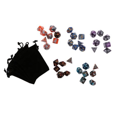 35PCS Polyhedral Dice 16mm for and Dragons D20 D12 D10 D8 D6 D4 MTG RPG Games