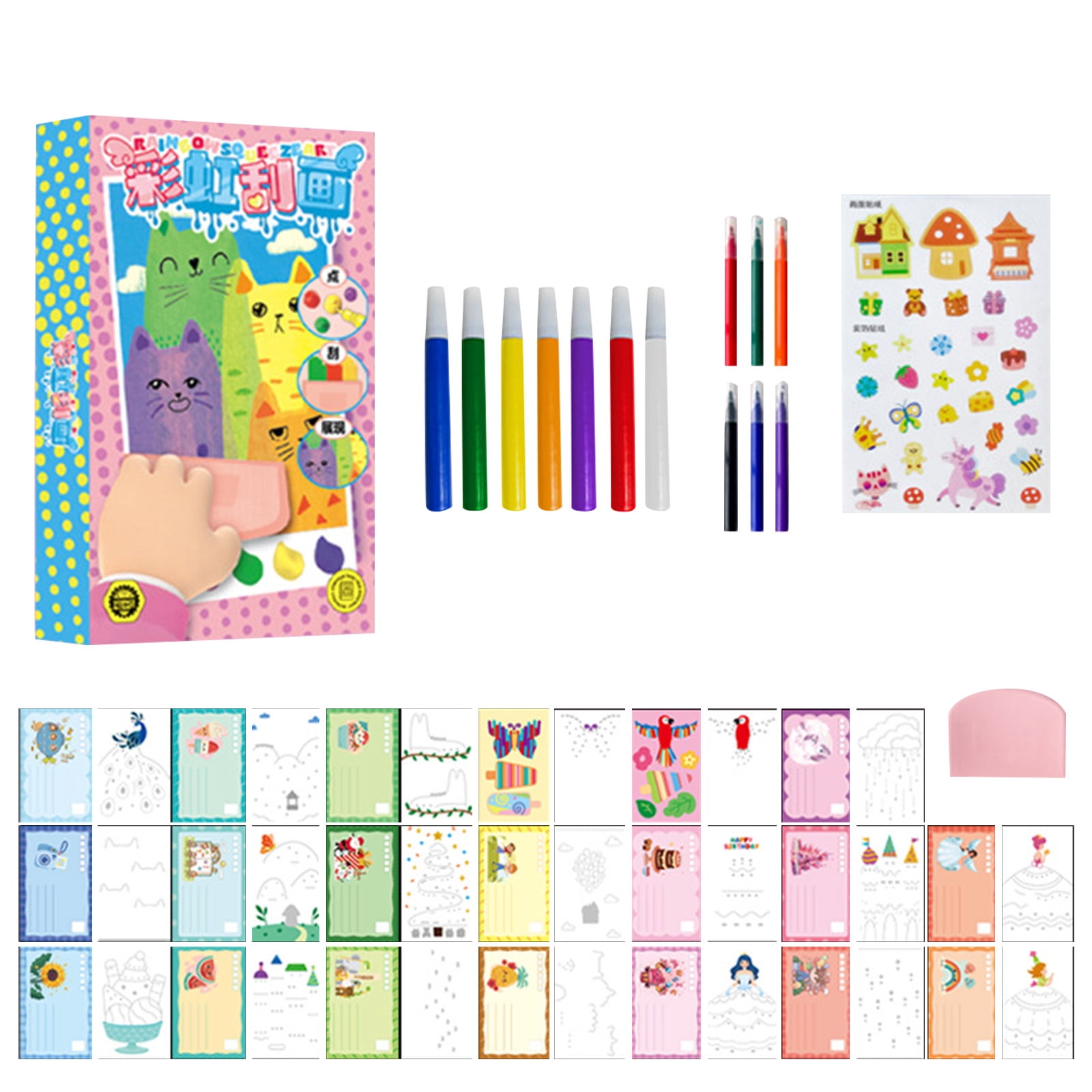 Scratch Paper Design Color:red 35PCS Upgrade Rainbow Magic Scratch Art Set Include 20 Premium Scratch ...