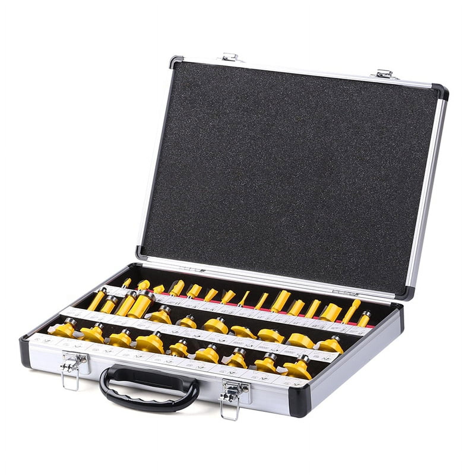 Metal 35-Piece 1/4-Inch Shank Router Bit Set for Woodworking - Straight ...