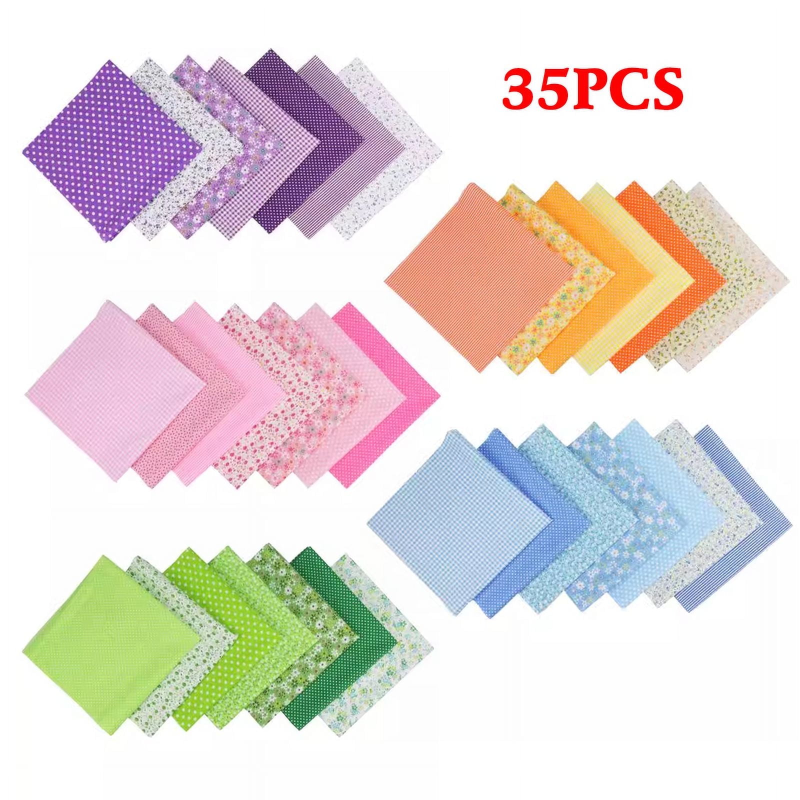35Pcs 10"x10" Quilting Cotton Fabric Squares Quilting Supplies No Repeat Multi-Color Design Printed Floral Fabric for Quilting Sewing DIY Crafts & Quilt Beginners