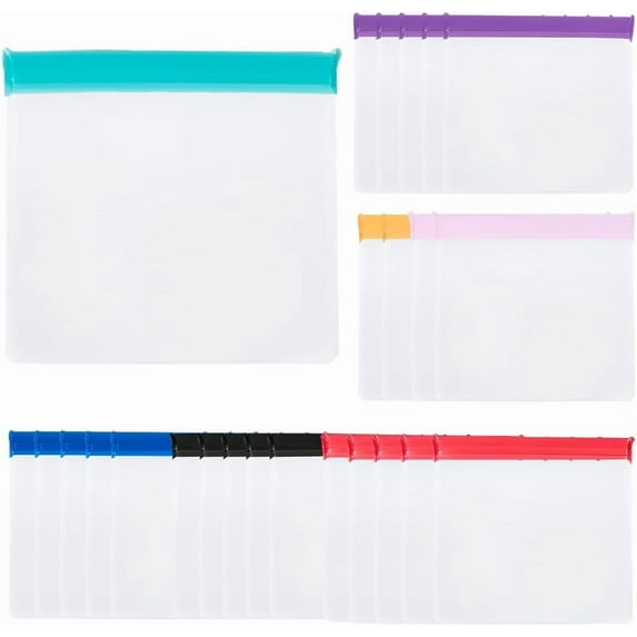 35Pcs 4 x 4in EVA Jewelry Bags Zip Lock Clear Bags EVA Plastic Small Colorful Portable Travel Display Square Self Seal Pouches Set