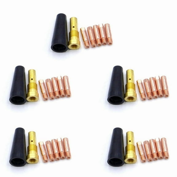 35Pcs Gasless Nozzle Tips for FC90 Flux-Cored Wire Feed 0.9mm FC90 MIG Welder Welding Tools,5 x Gasless Nozzle 5 x Brass Connecting Rod 25 x Welding Tip,Photo Color