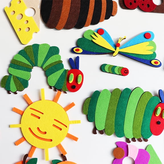 35Pcs The Very Hungry Caterpillar Felt Story Set, Story Telling Apron for Preschool Teachers, Interactive Classroom Dramatic Play & Early Learning Educational Toy