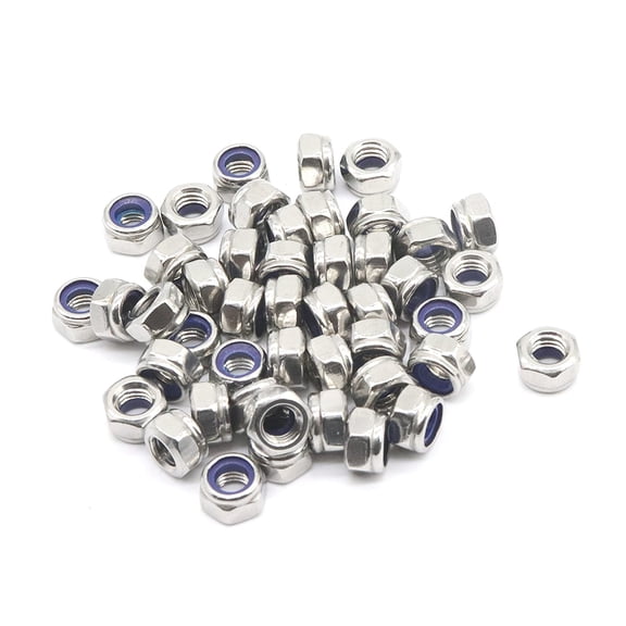 35Pcs M5 x 0.8mm Stainless Steel Self-Lock Nylon Inserted 5mm Locking Nuts for Wheels, 3D Printer, Bike