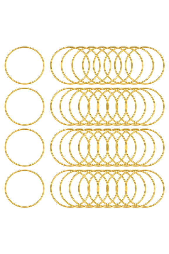 35Pcs Macrame Hoops Ring 3 Inch Metal Craft Rings Hoops Gold Dream Catcher Rings