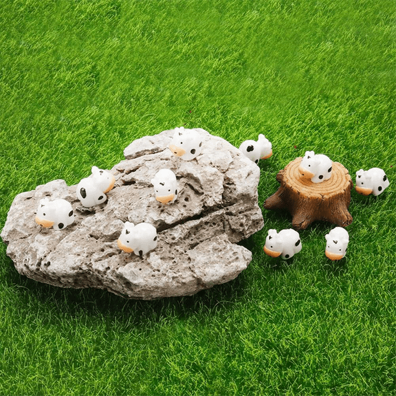 35Pcs Mini Cow Figurines Resin Miniature Animals Fairy Garden Moss Landscape DIY Crafts