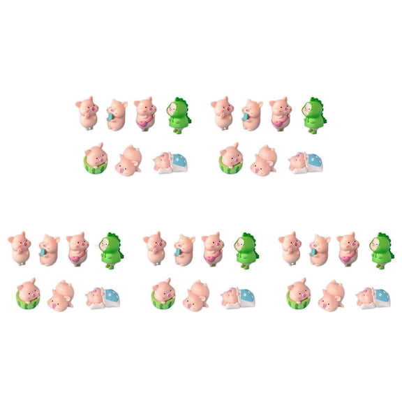 35Pcs Pig Plastic DIY Home Decoration Figurines Landscape Accessories Fairy Garden Miniatures Room Decor