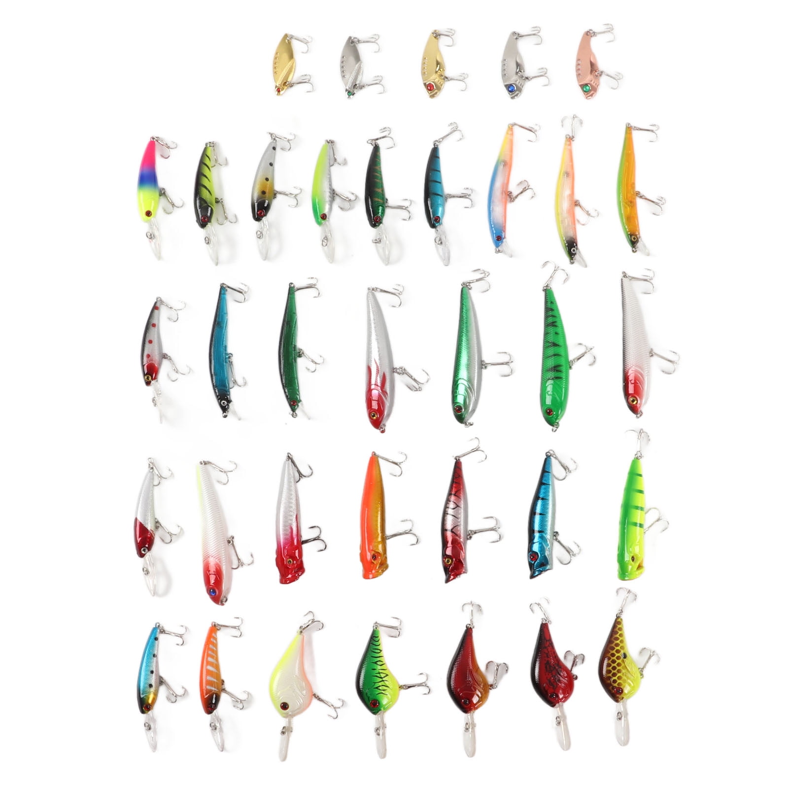 35Pcs Simulation Hard Bait Mixed Minnow Fishing Lure Kit Minnow Lure