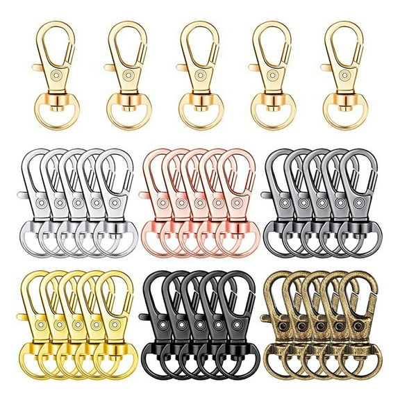 35Pcs Swivel Keyrings Clasps Zinc Alloy Swivel Trigger Snap Hooks Lobster Claw Clasps