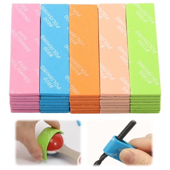 35Pcs Wet Dry Sponge Sandpaper Reusable Sanding Sponge Assortment Set for Model Making Woodworking Craft Polishing Plastic Parts Finishing (400,600,800,1000,1200,1500 Grit)