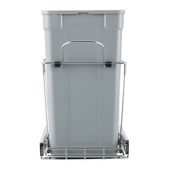 35QT Pullout Trash Can, Soft-Close Undermount Kitchen Bin Cabinet Hideaway Waste Container with 2 Buckets