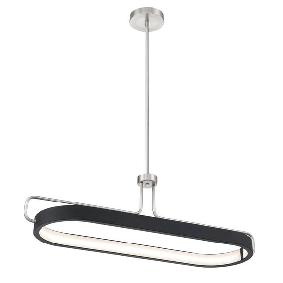 35W 1 Led Oval Pendant In Contemporary Style 12 Inches Wide By 11.5 Inches High-Satin Nickel Finish Eurofase Lighting 37931-025