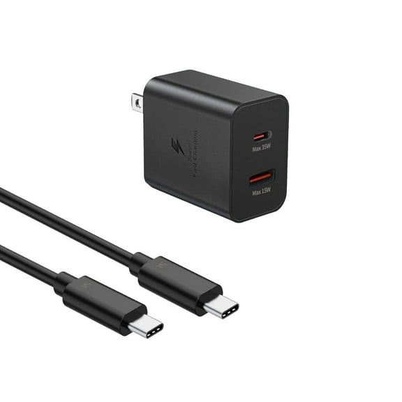 35W Dual Port Super Fast Charger Set for Samsung Galaxy S9 - USB C Charger Super Fast Charging-35W Fast Charger with 6 Feet USB C Type C Cable - Black