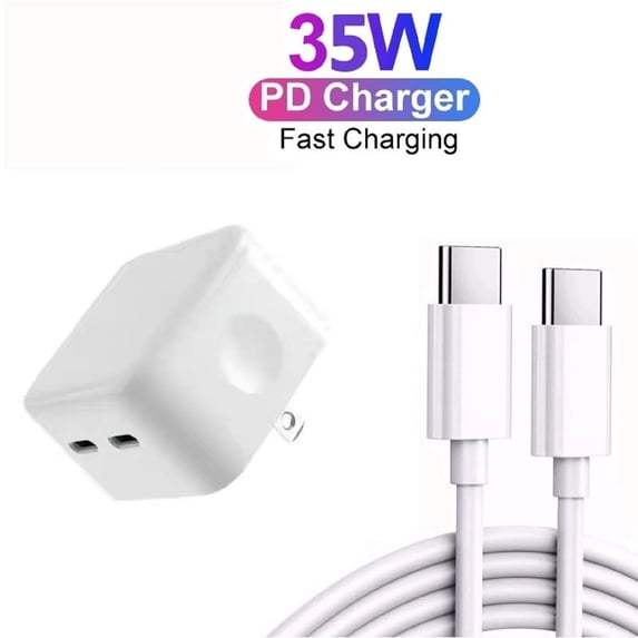 35W USB C Charger with 6.6ft Type C Cable, Dual Ports Type C Charger ...