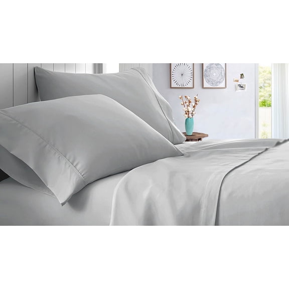 35X72" Cot Bed RV Bunk & Truck Sleeper 4 piece RV sheet set 600 TC Bed Sheets for Campers, RV's & Travel Trailers, Cot beds sheets 14” Inch Deep Pocket Light Grey solid
