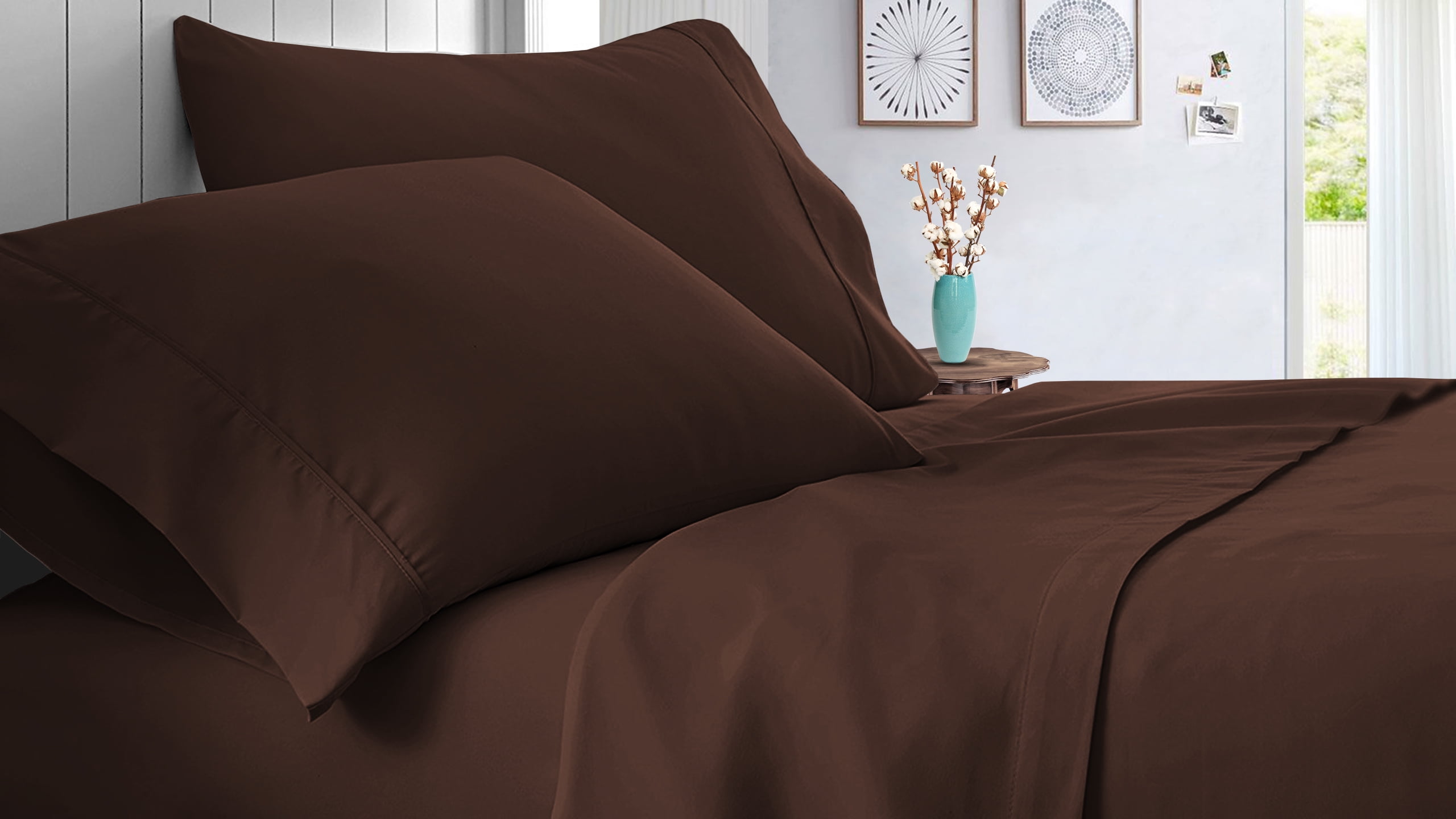 35X72" Cot Bed RV Bunk & Truck Sleeper 4 piece RV sheet set 1000 TC Bed Sheets for Campers, RV's & Travel Trailers, Cot beds sheets 14” Inch Deep Pocket Chocolate solid