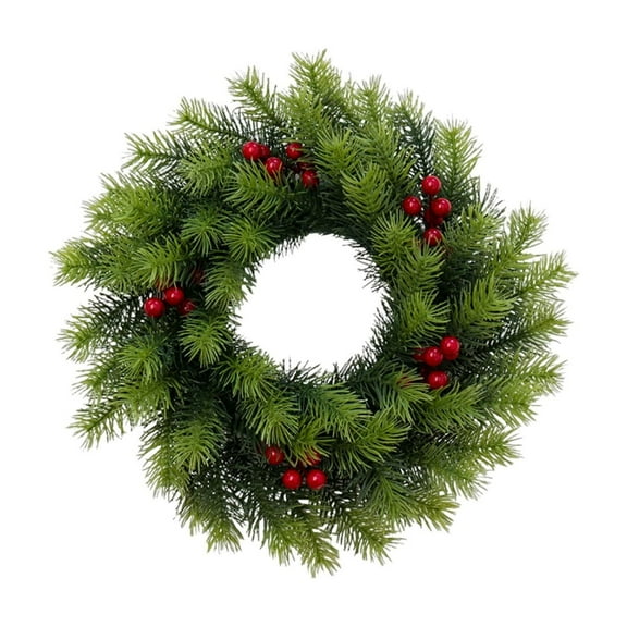 35cm Artificial Pine Needle Christmas Wreath | Lifelike Evergreen Door & Window Decoration | Durable Faux Greenery for Home Decor | Includes 1 Wreath