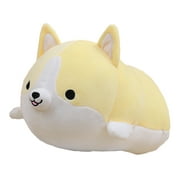 35cm Lovely Corgi Shiba Inu Doll Throw Pillows Plush Toy for Home Office Yellow
