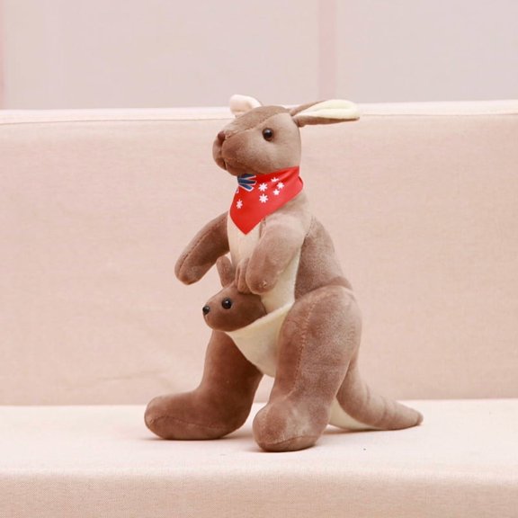 35cm Lovely Mother & Child Kangaroo Plush Toys Plushie Pillow Big Size Stuffed Dolls For Baby Room Decor Birthday Christmas Gift