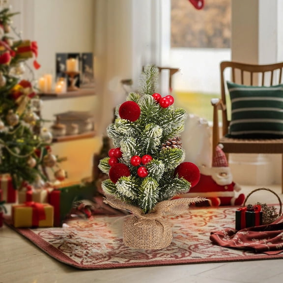 (Off-Season Clearance)35cm Multicolor Mini Christmas Tree - Pre-Assembled, Space-Saving Holiday Decor for Living Room Desk Bedroom