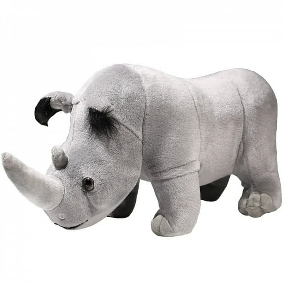 35cm Real Life Rhinoceros Plush Toy Stuffed Lifelike African Rhinos Wild Animals Doll Toys  For Kids Children Xmas Gift Decor