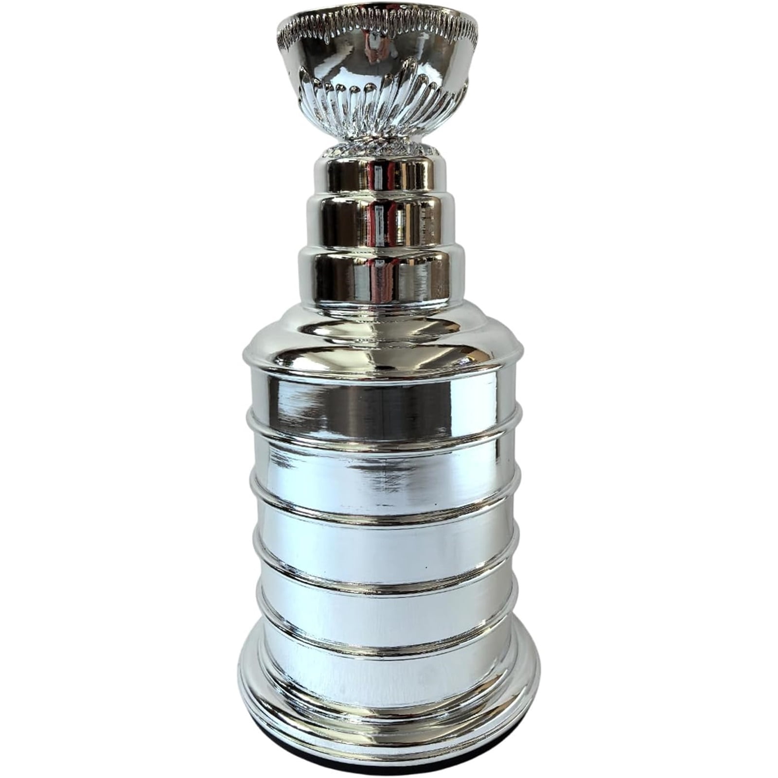 35cm Silver Ice Hockey Champion Trophy, Resin Stanley Cup Replica, Chrome  Silver Hockey Sport Fans Players Coaches Collectors Gift,Silver