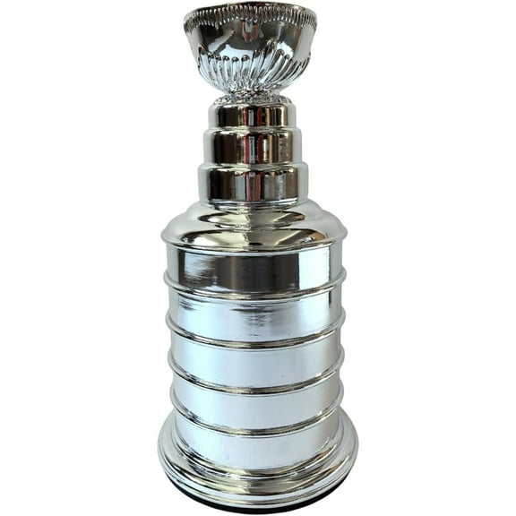 35cm Silver Ice Hockey Champion Trophy, Resin Stanley Cup Replica, Chrome Silver Hockey Sport Fans Players Coaches Collectors Gift,Silver