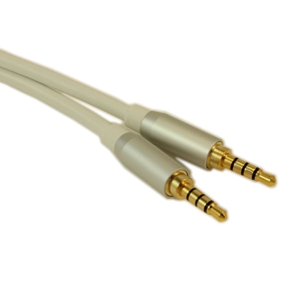 35ft Metal Shell 3.5mm 4 Conductor TRRS/3 Band + Mic or Video M/M Cable