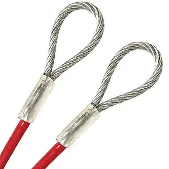 35ft Order To Size 3/16 Galvanized Steel Cable RED Vinyl Coated To 1/4 Made To Order In USA