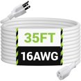 thumbnail image 1 of BN-LINK 35ft Outdoor Extension Cord, 3-Prong, 16 Gauge General Purpose Power Cord, Grounded Plug, White, for Landscaping & Holiday Decorations, Home & Office, 13A, ETL, 1 of 7