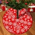 thumbnail image 1 of 35in Christmas Snowflake Tree Skirt,Red Christmas Tree Base Cover,Christmas Tree Mat for Under Tree,Christmas Tree Stand Cover,Christmas Tree Skirt with Delicate Christmas Tree Bottom Decoration, 1 of 9