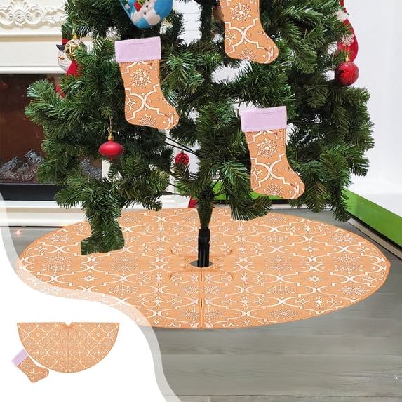 35in Christmas Tree Skirt and Matching Sock Set – Tree Bottom Decoration with Cut Slits, Elegant Holiday Decor for Christmas Parties, Living Room, Bedroom, and More