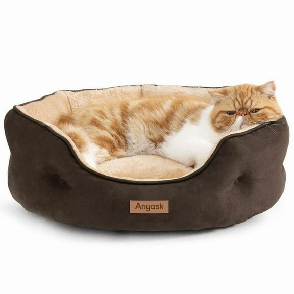 35in Dog Bed Cat Sofa, Medium Supportive Foam, Pet Couch Bed with Removable Washable Cover Waterproof Lining and Slip-Resistant Bottom for Puppy and Kitten
