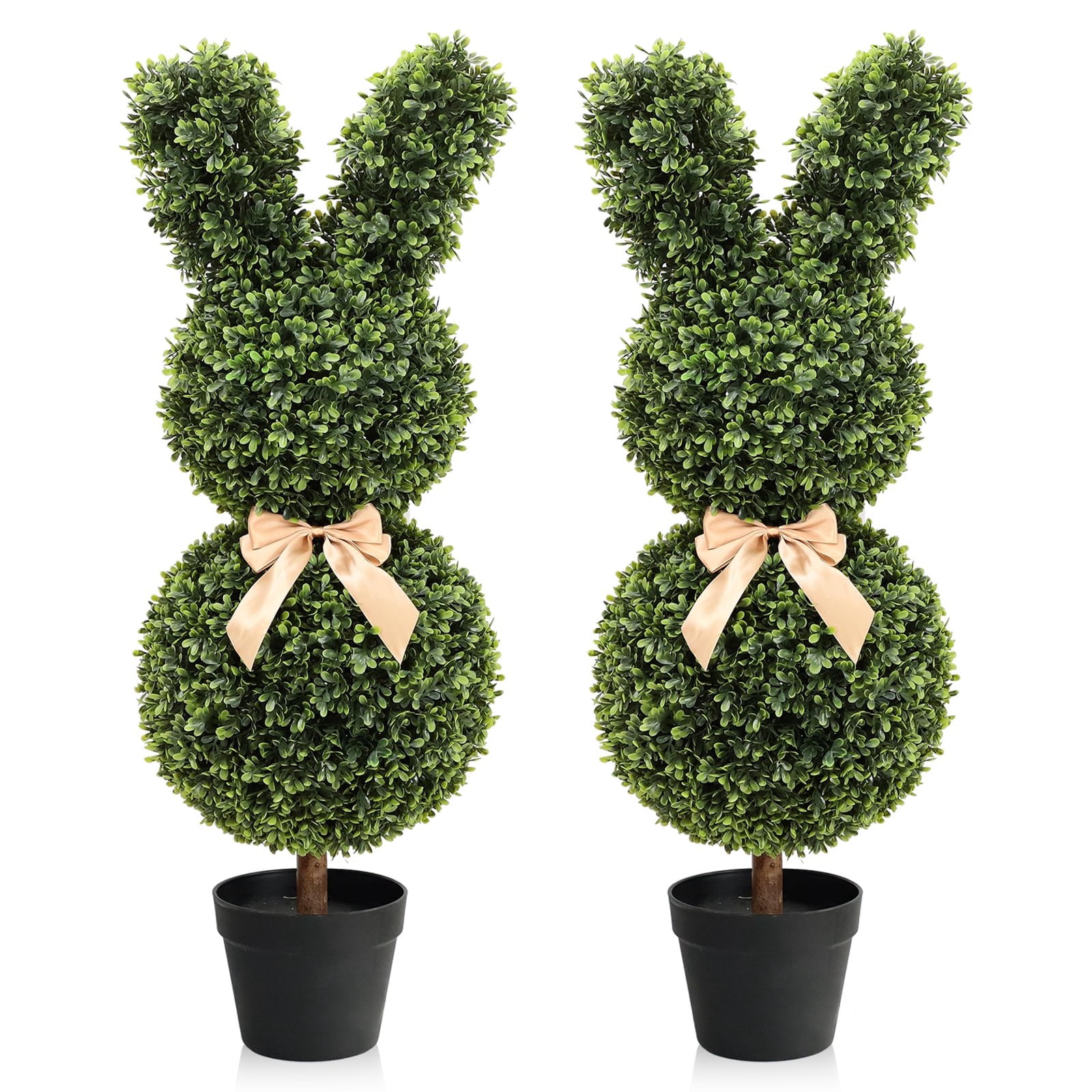 MOMO PLANT, 35in Artificial Rabbit Topiary Trees with Planter Pot ...