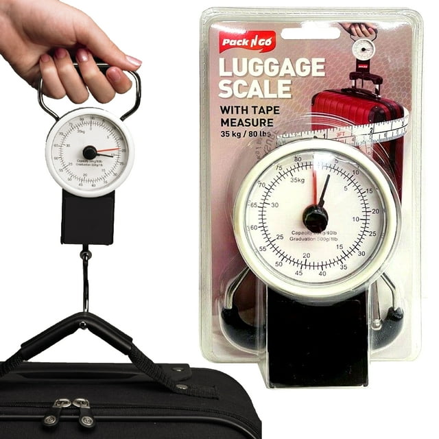 ATB 35kg 80lb Compact Travel Luggage Scale with Tape Measure and Weight
