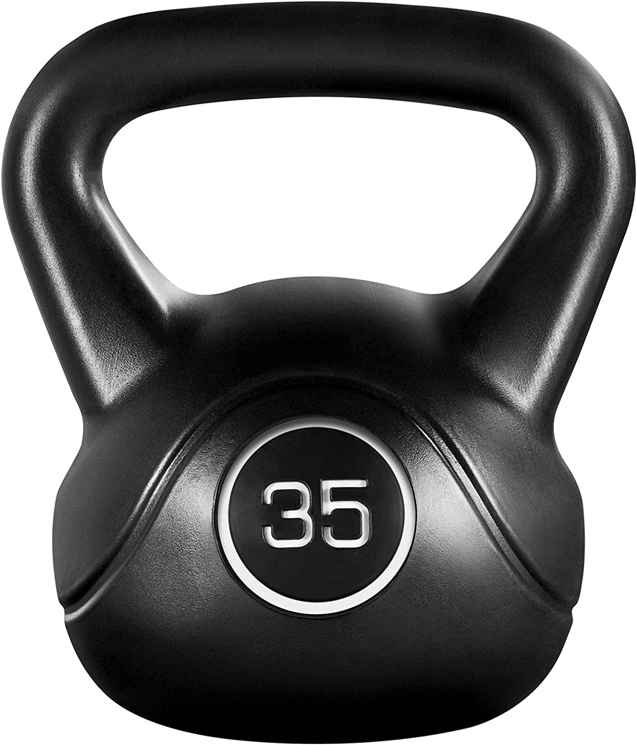 35lbs Kettlebell Weights, Men & Women Home Gym Kettle Bell Exercise & Fitness Equipment w/Wide Flat Base & Textured Grip for Strength Training