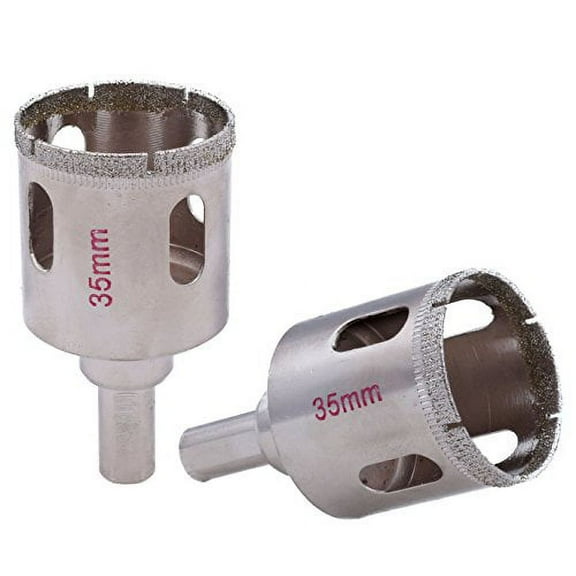 35mm 1-3/8 inch Diamond Hole Saws Granite Drill Bit Tools for Stone Pack of 2Pcs