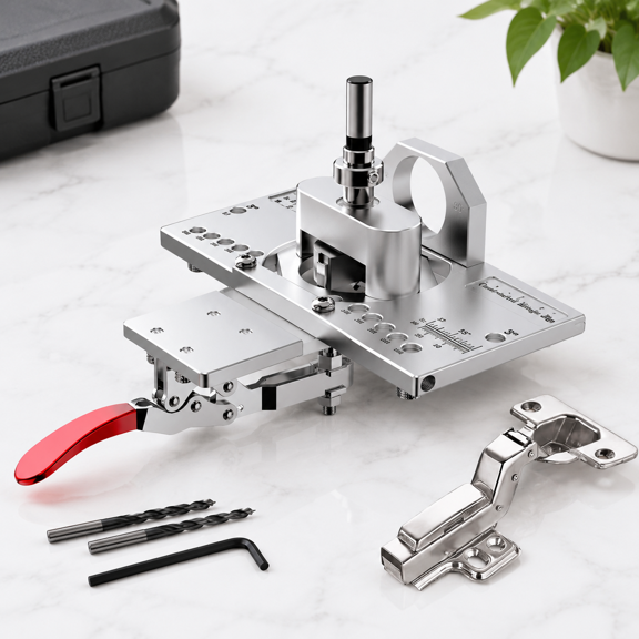 35mm Cabinet Hinge Jig Quick Clamp Dust Port Drill Guide Tool