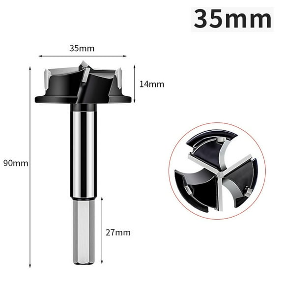 35mm Concealed Hinge Drilling Jig Bit Set with Guide Locator Template Tool for Cabinet Door Installation Woodworking Projects Drill Guide System(Drill bit)