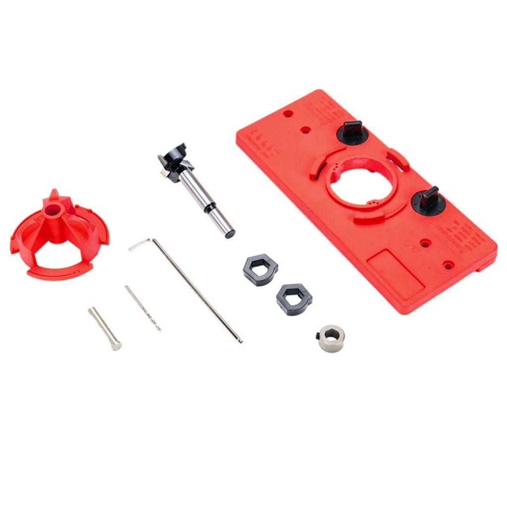 35mm Concealed Hinge Jig Boring Hole Drill Guide Cutter Bit Set Door Boring Hole Template and Bit for Cabinet Door