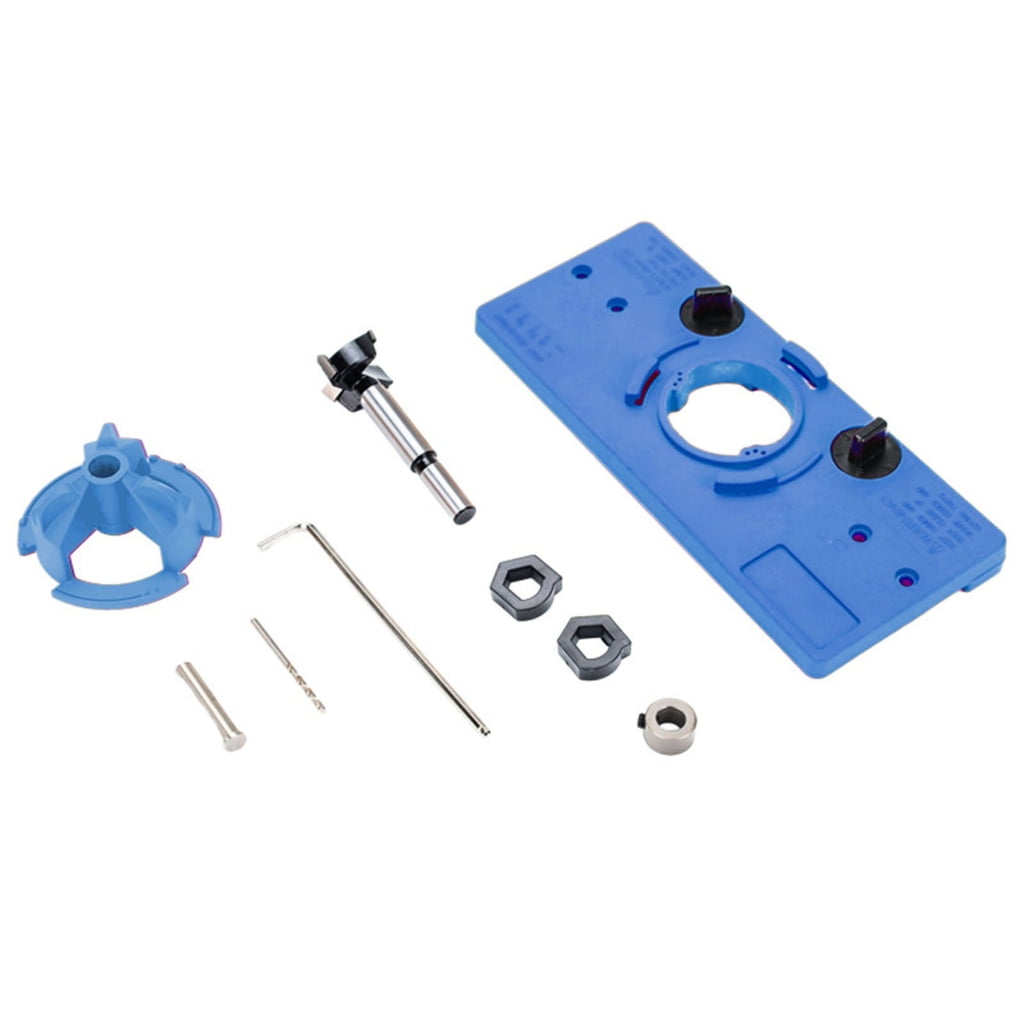35mm Concealed Hinge Jig Boring Hole Drill Guide Cutter Bit Set Door Boring Hole Template and Bit for Cabinet Door